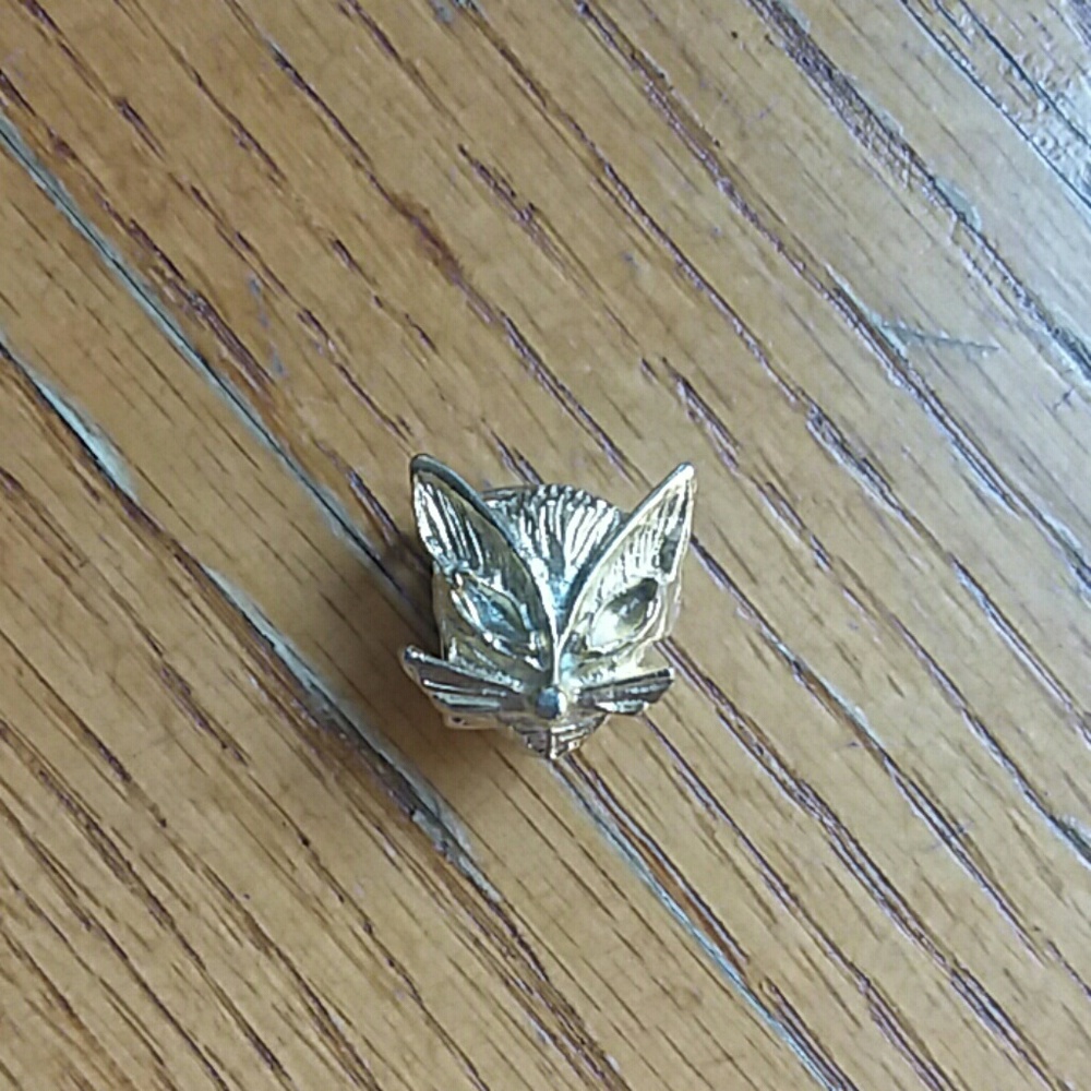 Vintage Gold Cat Slider Pendant